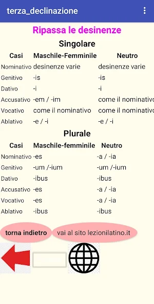 Terza Declinazione Latina Screenshot 1