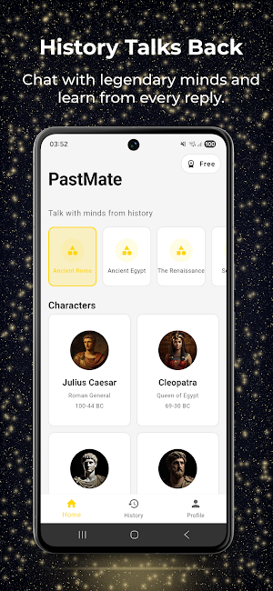 AI History Conversation, Chat Screenshot 1