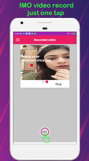 Background video call recorder Screenshot 1