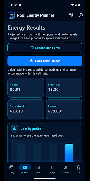 Pool Energy Planner Screenshot 1