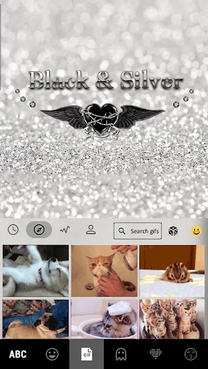 BlackandSliver Keyboard Theme Screenshot 3