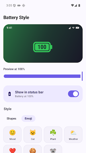 Battery Style: Status Bar Icon Screenshot 1
