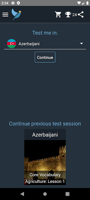 Azerbaijani Language Tests Screenshot 0