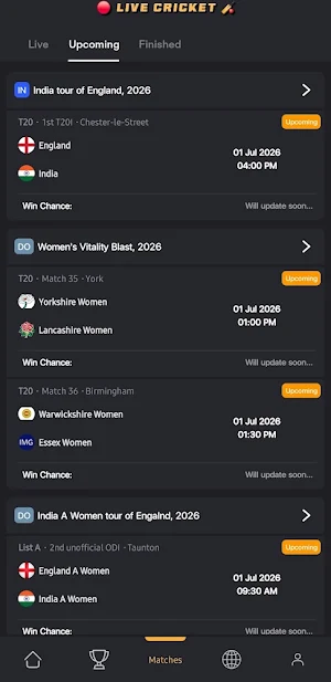 Live Cricket Scores Screenshot 2