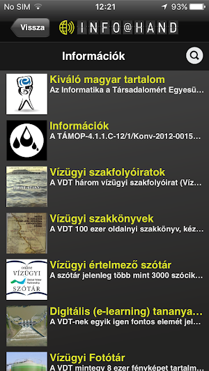 NKE-VTK Vízügyi Tudástár INFO@HAND Screenshot 2