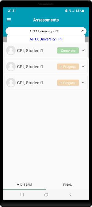 APTA Clinical Performance Screenshot 3