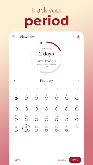 Flow Glow - Period Tracker Screenshot 0
