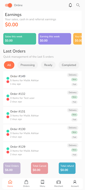 Locally Restaurant Merchant Screenshot 1