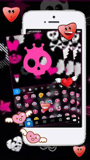 Pink Sexy Skull Keyboard Theme Screenshot 1