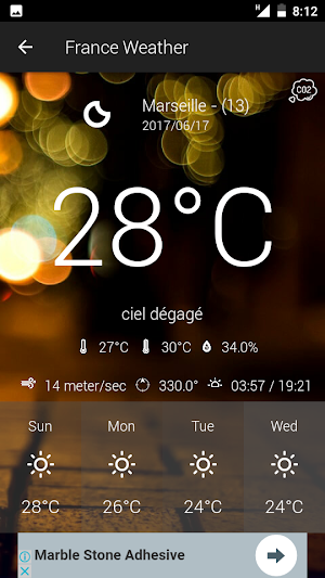 France Weather Screenshot 2