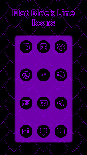 Purple On Black Line Icons Screenshot 2