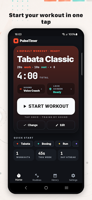 PulseTimer: HIIT & Tabata Screenshot 1