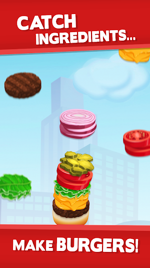 Sky Burger 🍔 Endless Hamburger Stacking Food Game Screenshot 1
