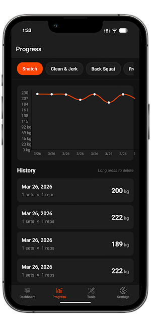 Sinclair Weightlifting Tracker Screenshot 1