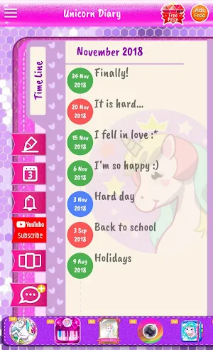 Unicorn Diary (with lock - password) Screenshot 2