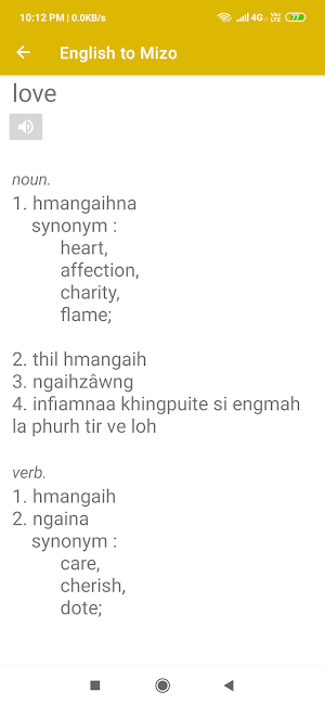 English To Mizo Dictionary Screenshot 2