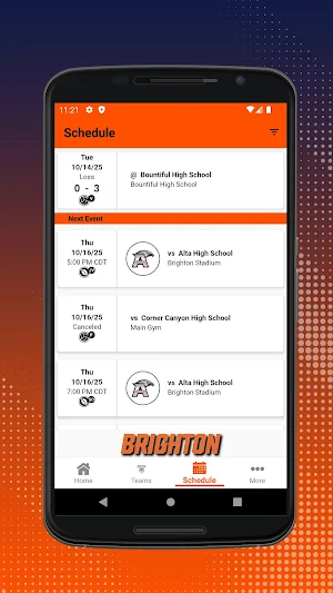 Brighton High School Athletics Screenshot 1