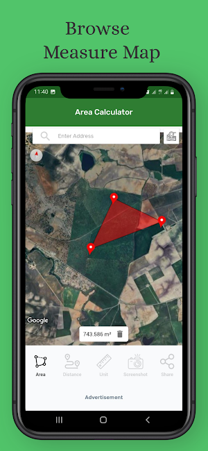 GPS Fields Area: Measure Map Screenshot 2