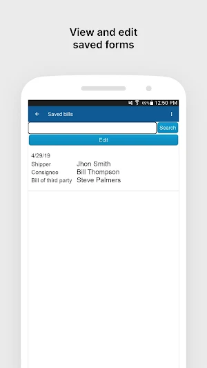 Bill of lading Screenshot 2