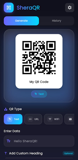 SheraQR –Lifetime QR Generator Screenshot 1