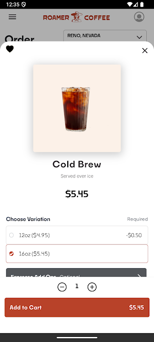 Roamer Coffee Screenshot 1