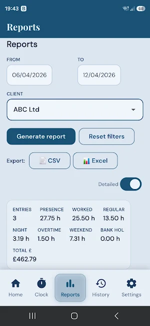 Hours Count - Shift Tracker UK Screenshot 2