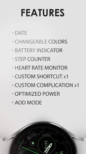 Dream 34 camo analog watchface Screenshot 3