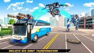 Bus Robot Car Transform War –Police Robot games Screenshot 0