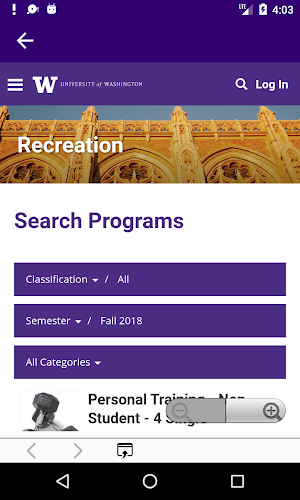 UW Recreation Screenshot 3