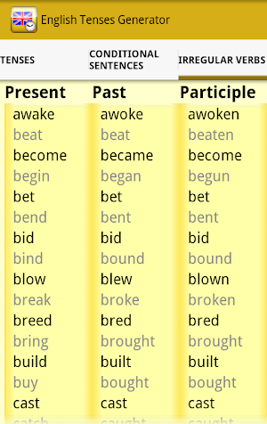 English Tenses Generator Screenshot 2