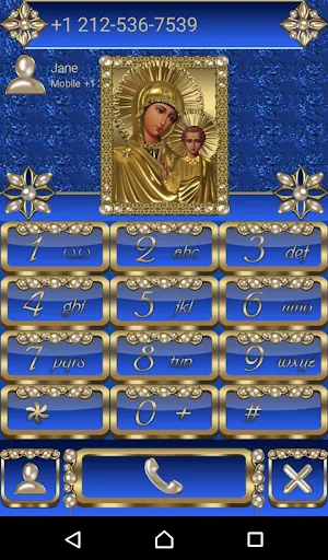 Virgin Mary Blue Dialer theme Screenshot 0