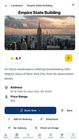 Pin: NYC Map & Travel Guide Screenshot 1