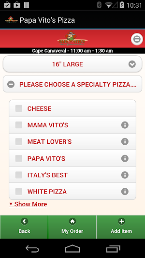 Papa Vito's Pizza Screenshot 1