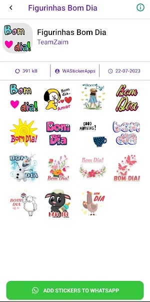 Figurinhas Bom Dia Screenshot 2