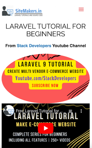 SiteMakers - Laravel Tutorials Screenshot 2