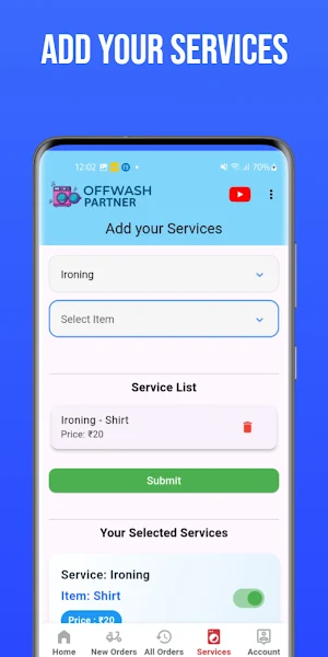 Offwash Partner Screenshot 2