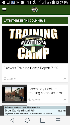 Green and Gold Nation - WFRV Screenshot 2