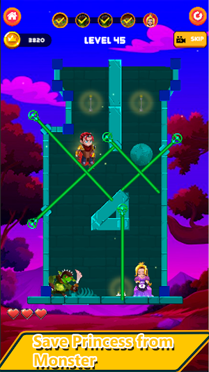 Rescue Warrior Pin Puzzle Game Screenshot 2
