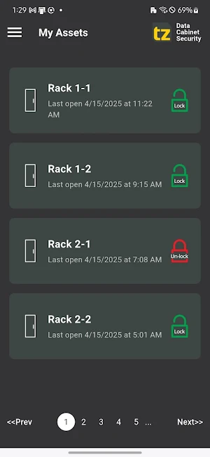 TZ Cabinet Security Screenshot 1