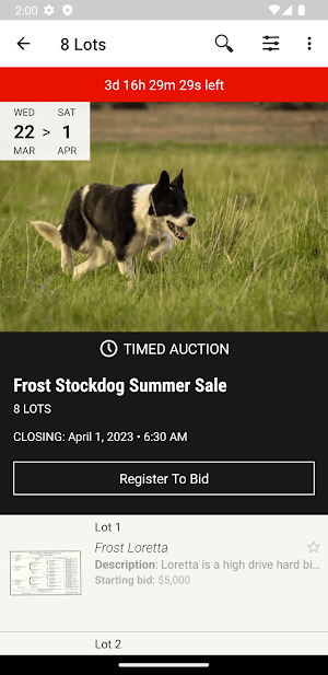 Frost Stockdog Sales Screenshot 1