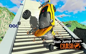 Car Crash Beam  Drive Sim: Death Stairs Jump Down Screenshot 3