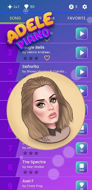 Adele songs Piano Tiles Screenshot 2