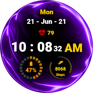 Fluid Purple Watch Face Screenshot 2