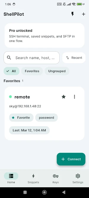 ShellPilot:SSH Client Terminal Screenshot 0