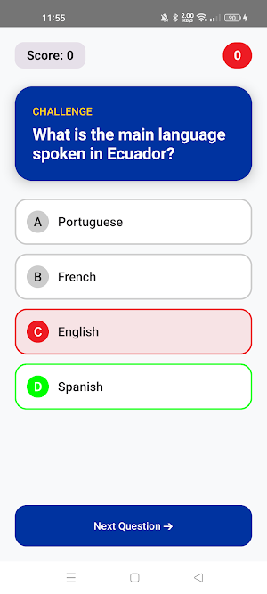 Ecuador Brain Quiz Screenshot 1
