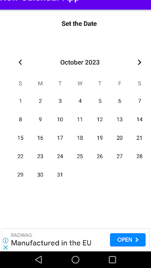 Calendar View Screenshot 1
