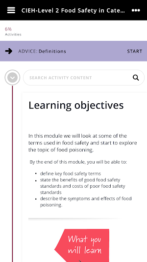 CIEH e-Learning Screenshot 1