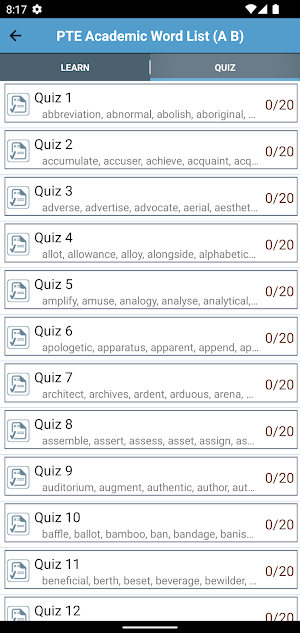 3000 PTE Vocabulary Screenshot 2