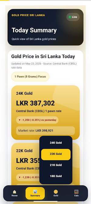 Gold Price Sri Lanka Screenshot 2