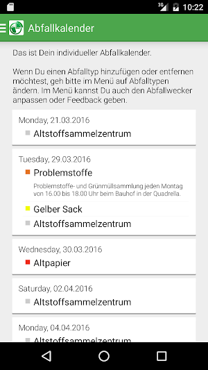 Die Abfall App für Vorarlberg Screenshot 2